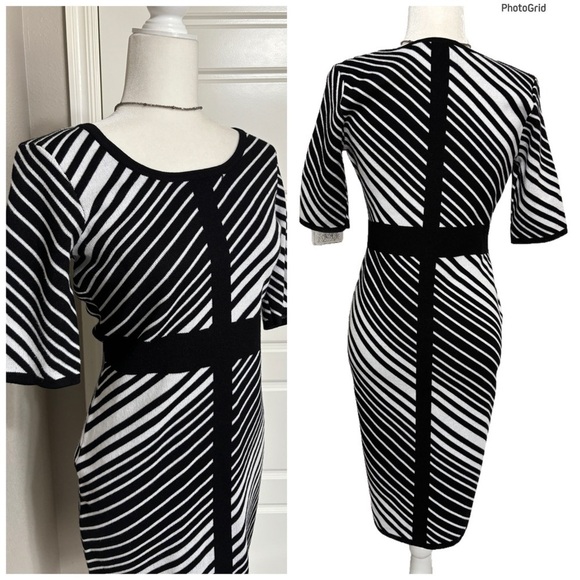 Nina Leonard Stripe Knit Dress - Picture 2 of 2